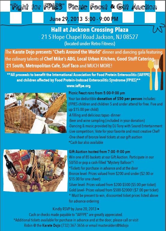 Click to print flyer for Fight for FPIES Dinner and Auction